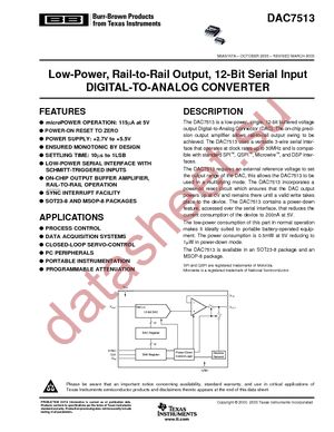 DAC7513N/250 datasheet  